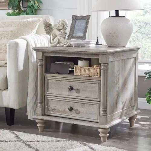 Farmhouse Nightstand, 24" in Light Rustic Oak