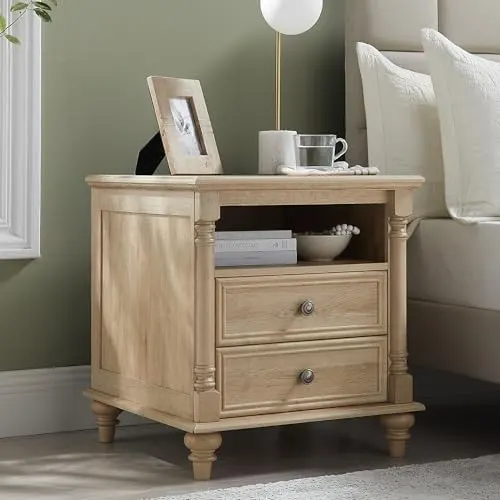 Farmhouse Nightstand, 24" in Natural Oak