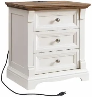 Farmhouse Nightstand, 24" Wide in Antique White