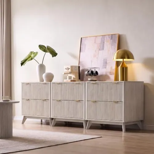 Modular Fluted Sideboard, 31.8" in Alder White